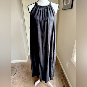 NWOT GAP LP Linen/Rayon Halter Column Maxi Dress